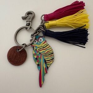 Sakroots Colorful Owl With Tassels/Purse Charm Key Ring New!